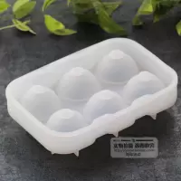 做水信玄饼模具大号diy冰球盐渍樱花白凉粉果冻材料球形冰格带盖 敬平 六孔透明色4.5cm[带塞子]送漏斗