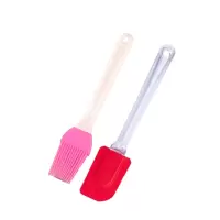 烘焙工具 擀面杖烧烤刷子量杯套装打蛋器家用烤箱做蛋糕工具全套 敬平 硅胶两件套-[分体刮刀+毛刷]