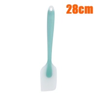 烘焙工具家用厨房可高温一体式硅胶刮刀刷子奶油抹刀牛轧糖搅拌棒 敬平 双色透明绿色刮刀
