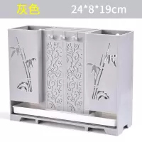 筷子篓置物架笼家用创意收纳盒厨房筒沥水快桶多功能放勺子的餐具 敬平 透气沥水款(灰色)可粘贴免打孔筷笼