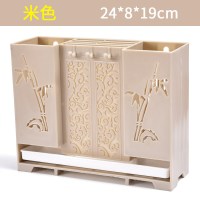 筷子篓置物架笼家用创意收纳盒厨房筒沥水快桶多功能放勺子的餐具 敬平 透气沥水款(米色)可粘贴免打孔筷笼
