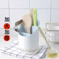 可拆卸塑料沥水筷子架多功能家用筷笼厨房餐具收纳架筷子筒筷篓子 敬平 北欧蓝+送10双筷子+送1双手套