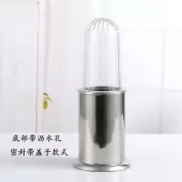 不锈钢筷子筒有盖餐厅快笼子防尘筷子筒饭店插筷子筒带盖筷笼 敬平 无孔带盖子(底部多孔沥水)