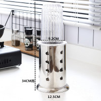 不锈钢筷子筒有盖餐厅快笼子防尘筷子筒饭店插筷子筒带盖筷笼 敬平 苹果孔(带盖子)底部多孔沥水