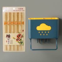 新款 壁挂式筷子篓置物架托沥水筷子笼家用筷笼筷筒厨房餐具勺子 敬平 北欧蓝(桌摆式)