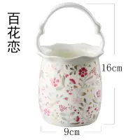 中式骨瓷家用套装厨房餐桌大容量收纳用品筷子筒筷子笼篓沥水花篮 敬平 百花恋系列花篮(不含勺子)筷笼