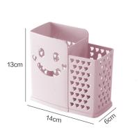 家用免打孔壁挂式筷子篓筒厨房筷子勺子沥水置物架餐具筷笼收纳盒 敬平 2格北欧粉收藏加购送挂钩