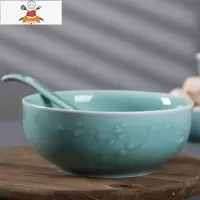 新品梅花青瓷碗碟菜盘中式陶瓷餐具组合套装酒店家用礼品 敬平