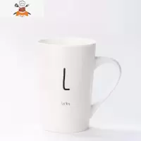 创意个性陶瓷马克杯带盖勺喝水杯子潮流情侣男女家用牛奶咖啡茶杯 敬平
