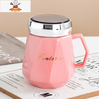 北欧ins咖啡杯简约陶瓷马克杯带盖勺男女家用喝水杯子办公室茶杯 敬平
