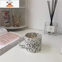 *漂亮的小姨妈* ins复古泼墨波点马克杯咖啡牛奶杯极简情侣陶瓷杯 敬平