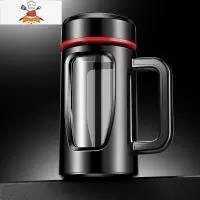 2020新款潮办公室喝水杯男士带把手玻璃杯防摔泡茶杯子个人专用 敬平