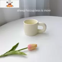 小自制 | ins简约手捏胖胖奶油泼墨点陶瓷可爱马克杯情侣水杯子 敬平