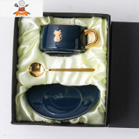 欧式网红搅拌杯精致的咖啡杯碟英式奢华下午茶杯子家用陶瓷水杯 敬平马克杯