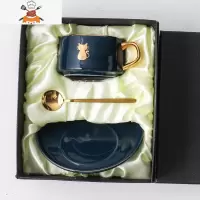 欧式网红搅拌杯精致的咖啡杯碟英式奢华下午茶杯子家用陶瓷水杯 敬平马克杯