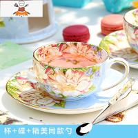 欧式骨瓷咖啡杯套装下午茶具创意陶瓷英式红茶杯碟套装家用小奢华 敬平马克杯