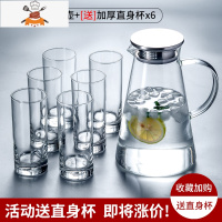 家用玻璃冷水壶凉水壶可高温凉水杯套装开水壶茶壶水瓶扎壶大容量 敬平