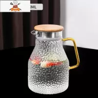 锤纹冷水壶家用大容量可高温玻璃凉水壶泡茶壶夏季耐热凉水杯套装 敬平