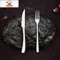 加厚不锈钢家用吃牛排刀叉勺盘子西餐餐具两件套三件套装全套欧式 敬平 银月系列大齿2件套