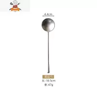 日式做旧304不锈钢 西餐牛排刀叉勺复古餐具套装长柄水果叉搅拌勺 敬平 复古甜品勺