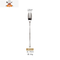 日式镜面304不锈钢西餐刀叉勺四件套ins餐具套装长柄搅拌勺水果叉 敬平 镜面甜品叉