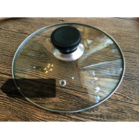 钢化玻璃锅盖蒸锅家用透明可高温防溢炒菜21cm17盖子15cm通用 敬平 C型:盖子外径22.8cm锅具配件