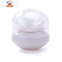 创意精美莲花造型棉签盒牙签收纳带盖棉签座便携棉签筒 敬平 白色牙签筒