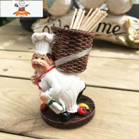 北欧式美式可爱胖厨师创意牙签筒家用个性简约餐厅饭店牙签盒礼物 敬平 啤酒厨师