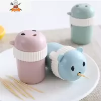 可爱卡通牙签筒家用餐厅饭店牙签罐牙签盒便携式水果牙签潮流百搭 敬平 牙签筒2个装[送约600支牙签]