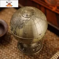地球仪北欧ins牙签盒按压自动弹出创意个性金属家用客厅时尚古风 敬平 青古牙签筒