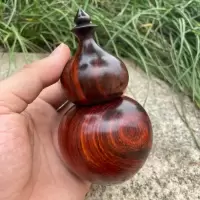 大红酸枝牙签盒缅甸花梨木牙签筒红木创意牙签罐实木牙签架 敬平 酸枝木葫芦牙签筒