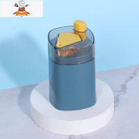 家用便携北欧创意按压式自动弹出牙签筒收纳盒餐厅可爱牙签盒 敬平 蓝色