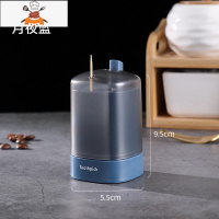 家用创意自动牙签盒客厅时尚便携牙签筒轻奢北欧按压式牙签收纳盒 敬平 月夜蓝