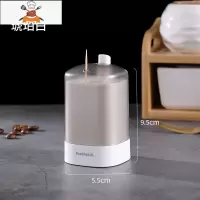 家用创意自动牙签盒客厅时尚便携牙签筒轻奢北欧按压式牙签收纳盒 敬平 琥珀白