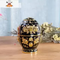 欧式牙签盒客厅时尚茶几自动手按牙签筒创意时尚复古摆件牙签罐 敬平 黑底金玫瑰