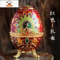 欧式牙签盒家用创意牙签罐手压自动按压牙签桶金属蛋形牙签筒 敬平 红色[孔雀]