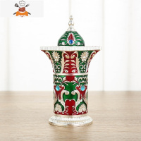 欧式牙签筒创意个性家用客厅北欧ins牙签盒可爱按压式自动桶 敬平 银红绿罗马柱