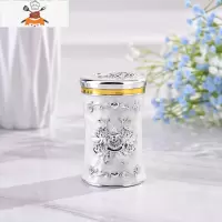 欧式牙签筒盒家用牙签罐北欧轻奢牙签桶餐厅酒店KTV用品装饰摆件 敬平 银白