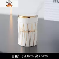 欧式牙签筒轻奢陶瓷牙签罐盒创意家用客厅酒店餐厅个性棉签桶收纳 敬平 清雅-白色