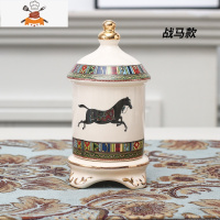 欧式陶瓷牙签筒客厅茶几餐桌装饰摆件牙签罐创意牙签瓶棉签盒 敬平 牙签筒----战马款