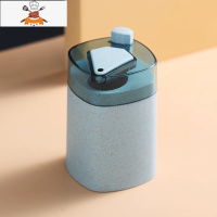 牙签盒创意自动弹出家用北欧ins按压式餐厅牙签桶便携牙签筒 敬平 麦[蓝]无牙签