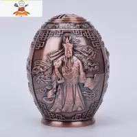 牙签盒复古中式个性创意牙签筒金属福字手压自动弹出家用茶室摆件 敬平 红古—福禄寿