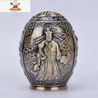牙签盒复古中式个性创意牙签筒金属福字手压自动弹出家用茶室摆件 敬平 青古—福禄寿