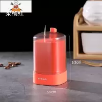 自动牙签盒创意家用北欧按压式餐厅牙签桶便携牙签筒 敬平 橘红