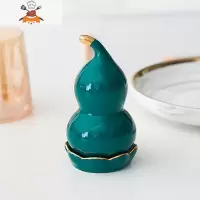 陶瓷牙签筒创意家用客厅个性创意网红可爱牙签盒餐厅轻奢牙签桶 敬平 绿 葫芦牙签筒(AH-10653)
