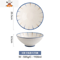 日式8寸面碗汤碗大号家用拉面碗陶瓷大碗斗笠喇叭碗面条碗 敬平