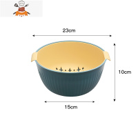 双层沥水篮子水果盘洗菜盆家用厨房创意现代客厅家用果篮淘米器 敬平洗菜篮