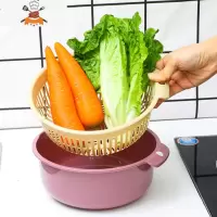 菜篓子洗菜蓝子 沥水篮 厨房洗水果盆沥水盆淘菜篮双层镂空洗菜盆 敬平洗菜篮