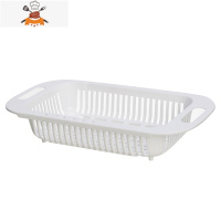 可伸缩洗菜篮淘菜盆沥水篮长方形塑料家用厨房水槽洗碗收纳置物架 敬平