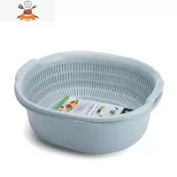 双层洗菜篮子塑料厨房多功能沥水篮洗菜盆洗水果篮家用果盘小号 敬平